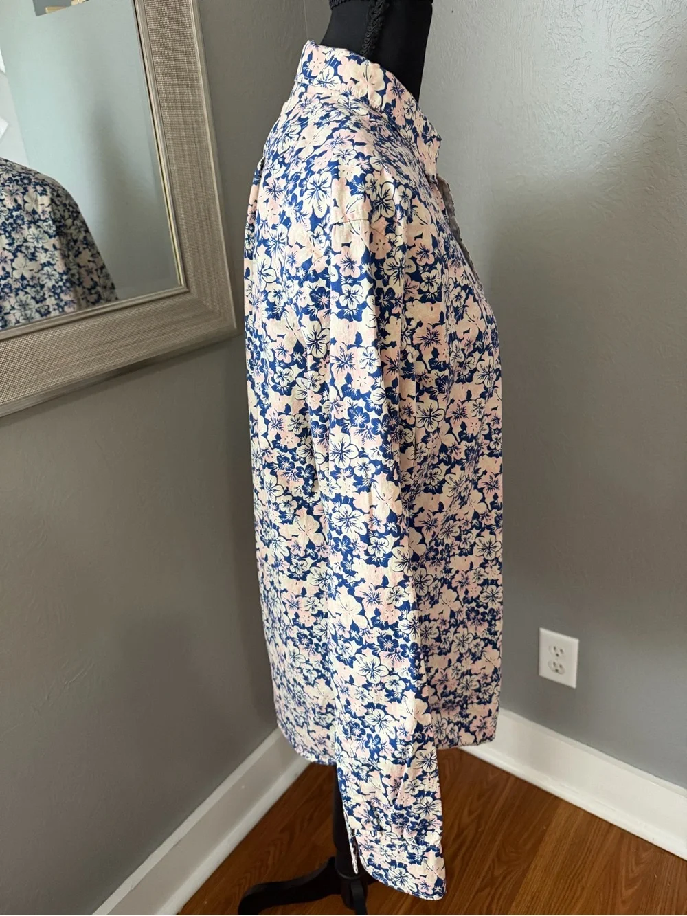 J. Crew Secret Wash Stretch Organic Cotton Floral Poplin Preppy Slim Fit Small